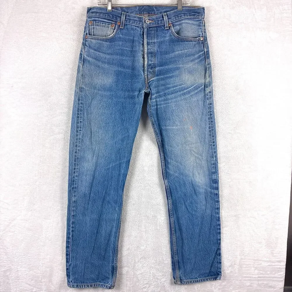 VTG Levis 501 XX Jeans Mens 36x36 (34x33) Faded Whiskered Button Fly Classic